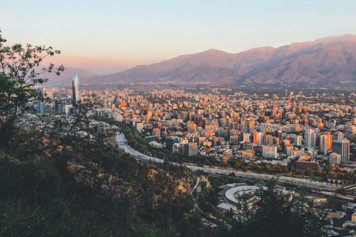 View of Santiago from the top of one of its hills
