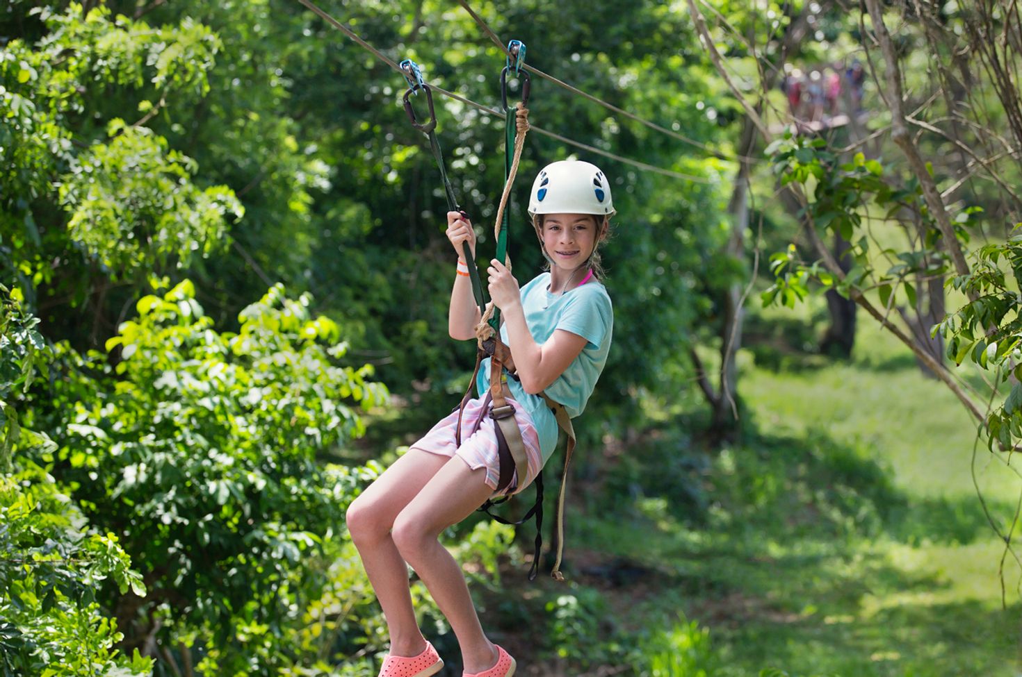 Kids ziplining in Costa Rica