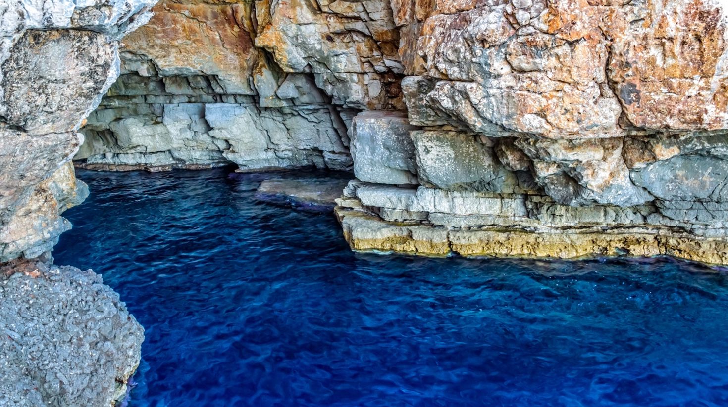 The Blue cave is a natural wonder located in Balun,a small bay in Croatia.