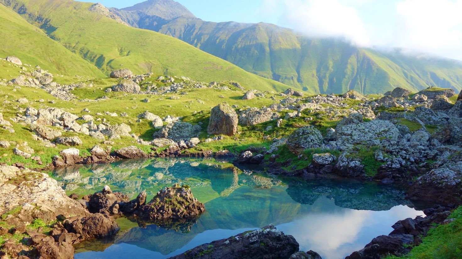 Chaukhi Pass in Georgia is a famous trekking destination.