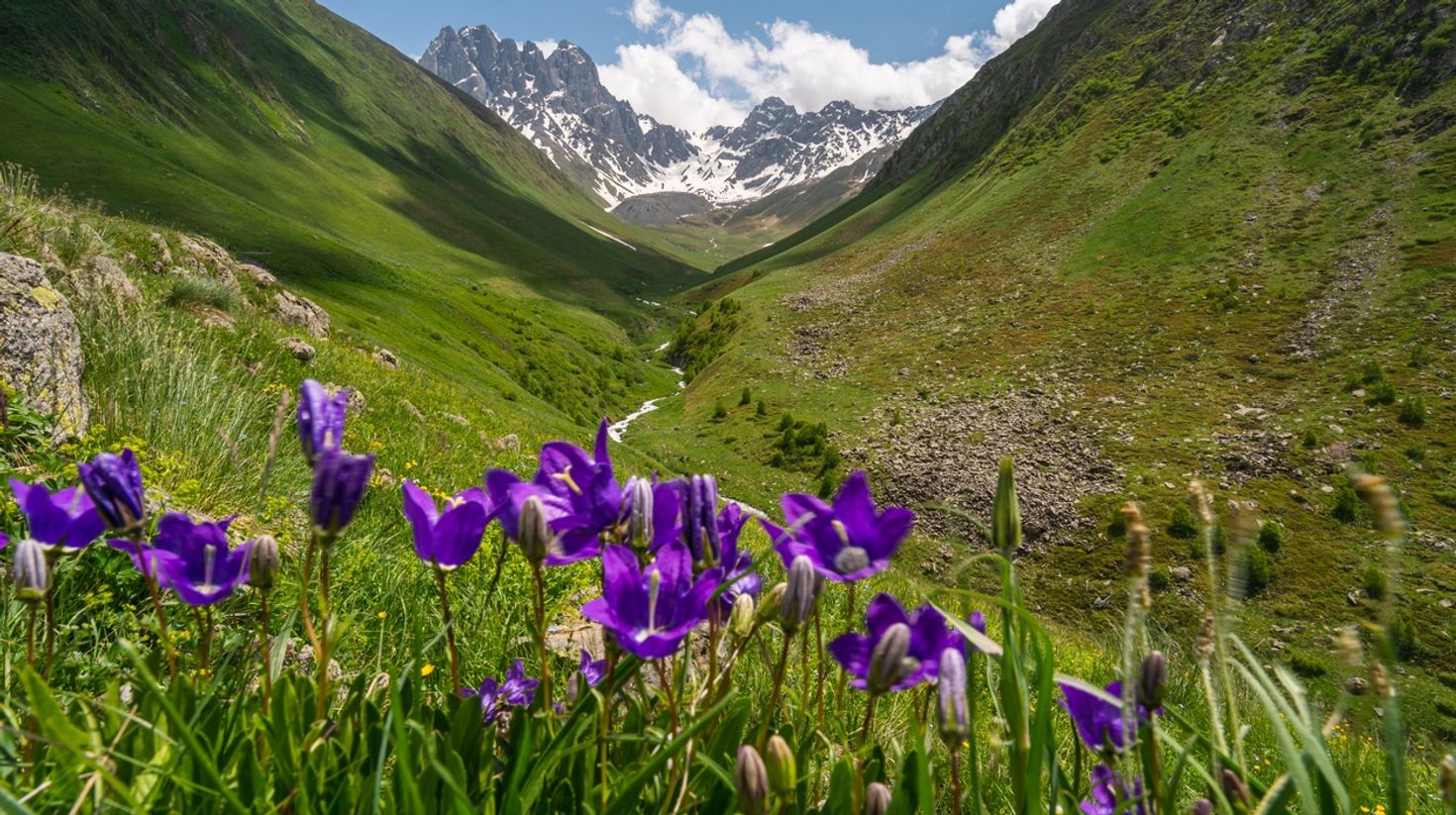 Juta Valley is located high in the mountains Caucasus in Georgia.