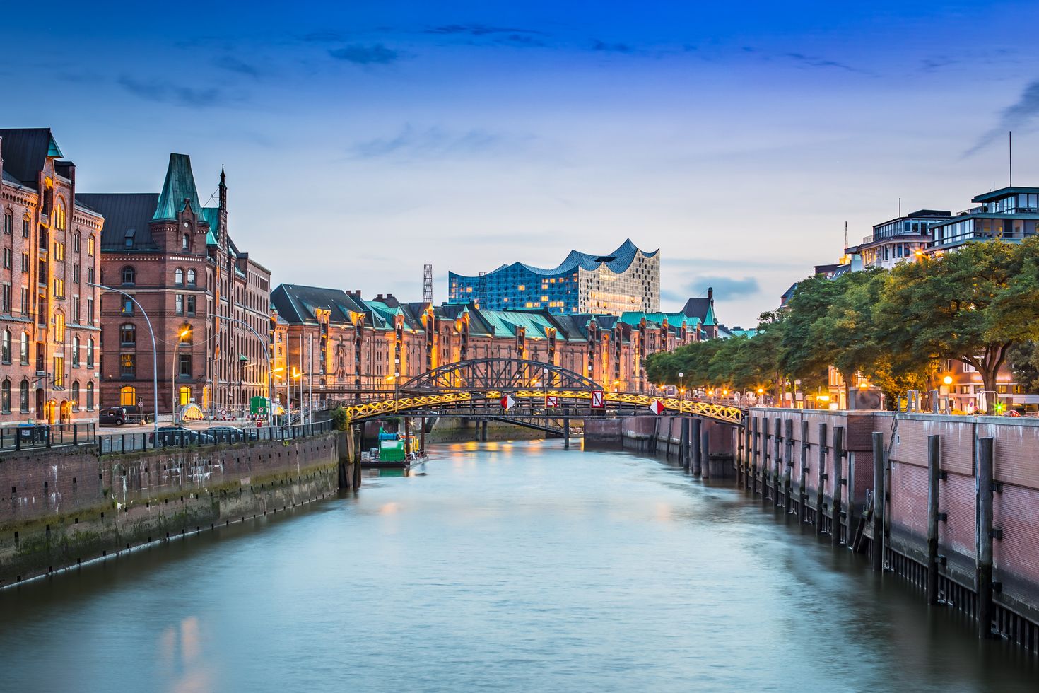 The view of Speicherstadt in Hamburg, Germany