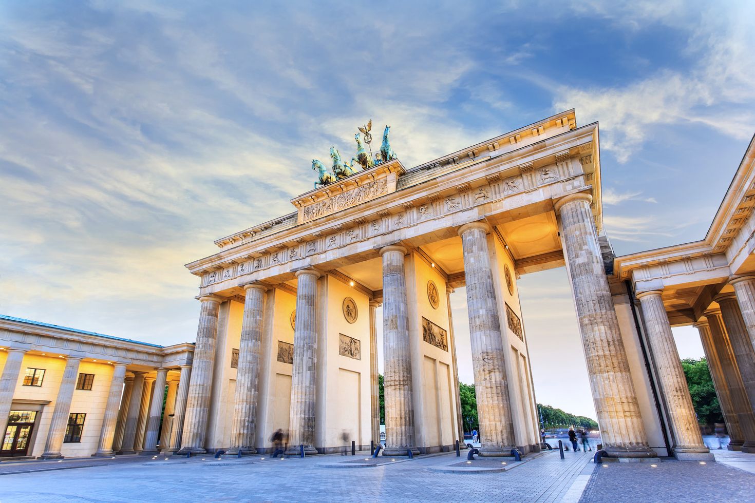 The Brandenburg gate of Berlin in late afternoon