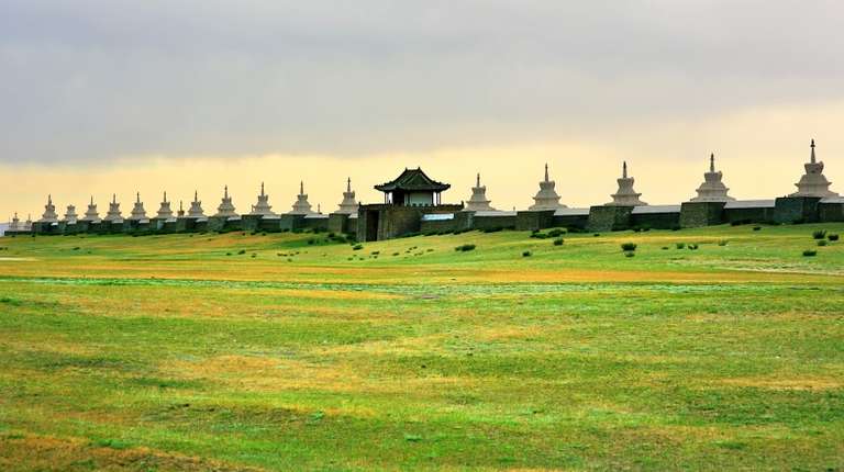 The Karakorum city walls built after the death of Ghengis Khan's death