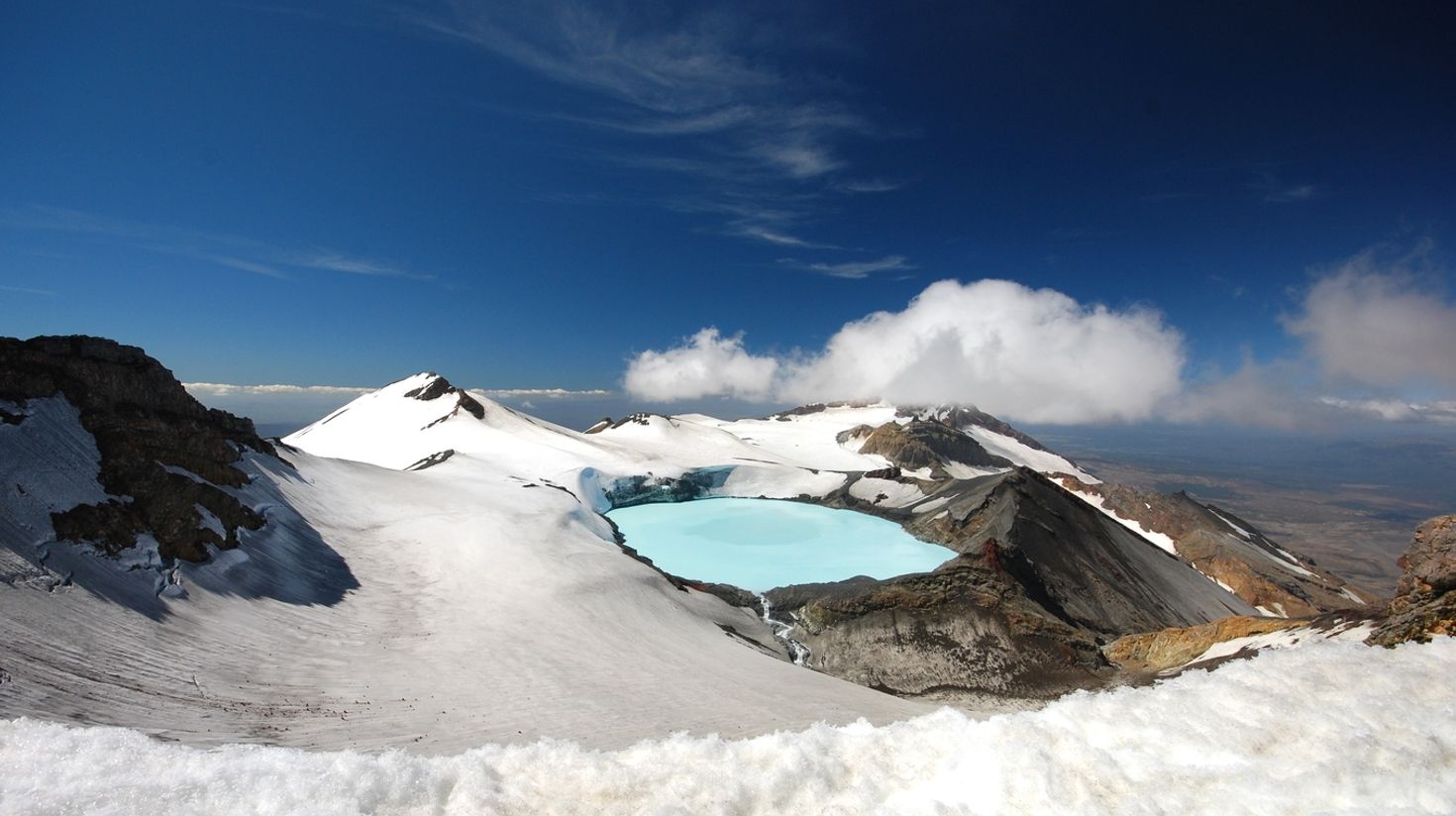 Mt Ruapehu, an active volcano in New Zealand is a top hiking destination.