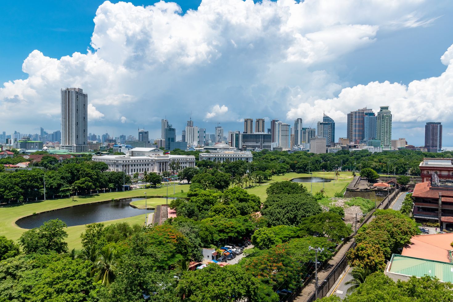 The urban skyline of Manila