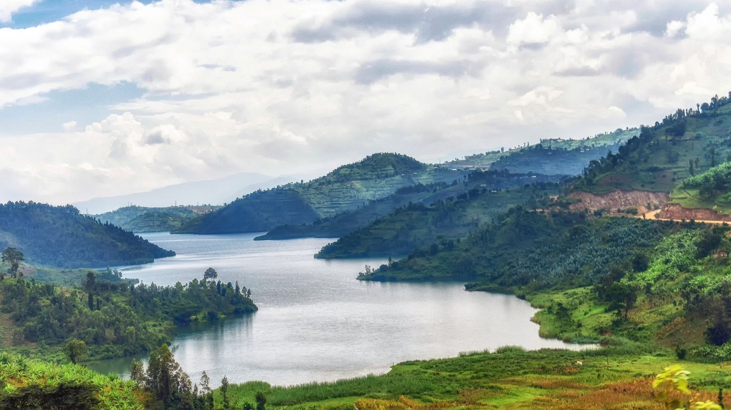 One of the largest African lakes - Lake Kivu in Rwanda