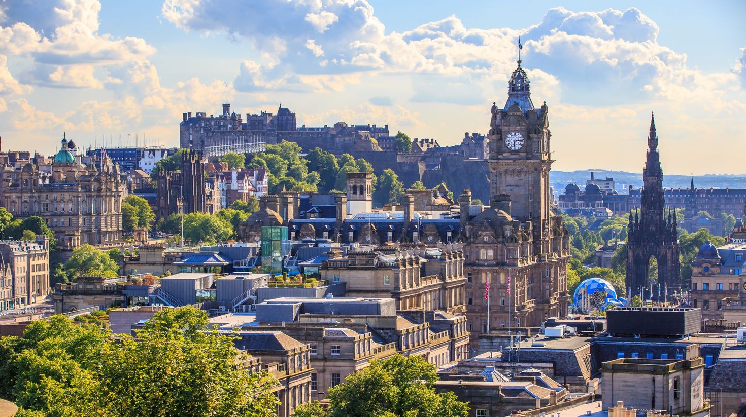 The view of Edinburgh from a mountain