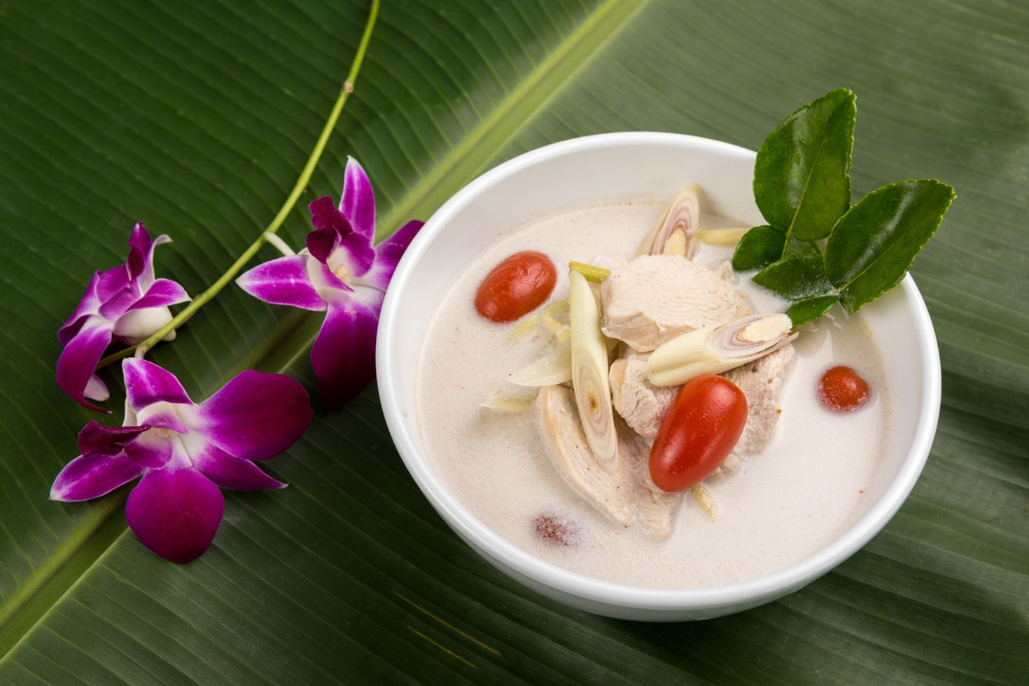 A bowl of Tom Kha Kai.