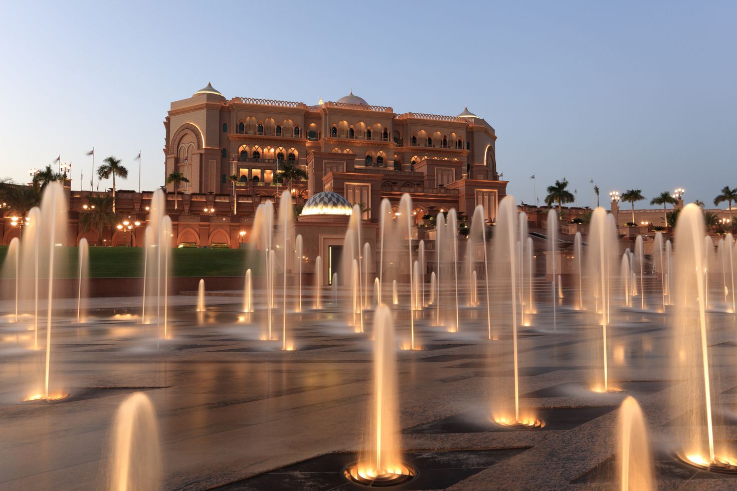 The regal Emirates Palace during the night