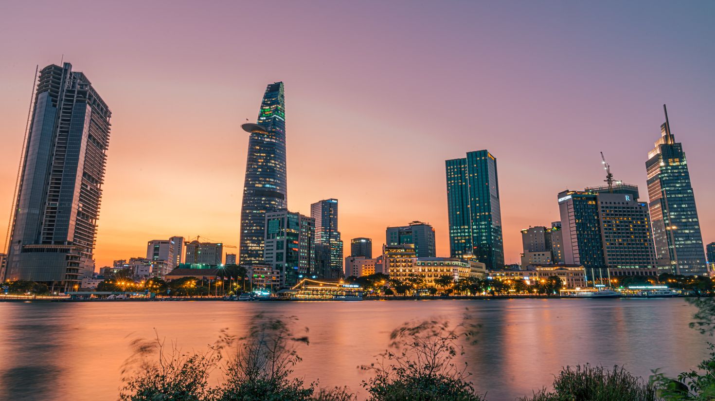 Sunset in Saigon now known as Ho Chi Minh City.
