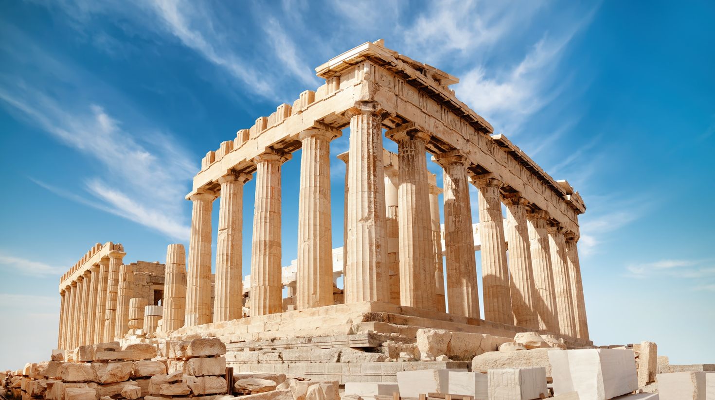 Parthenon on the Acropolis in Greece in May