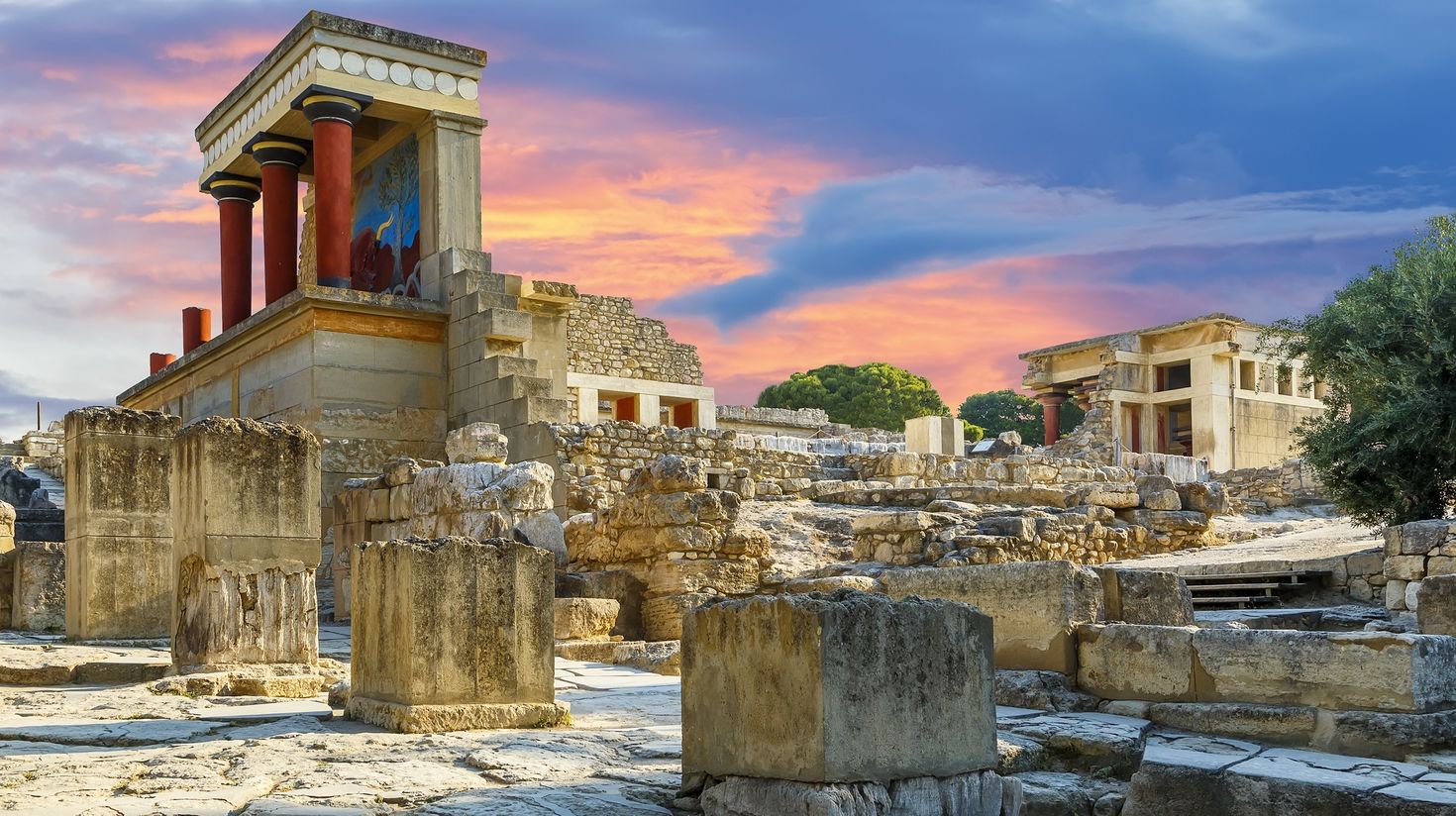 Knossos palace is famous for its greek mythology and architecture.