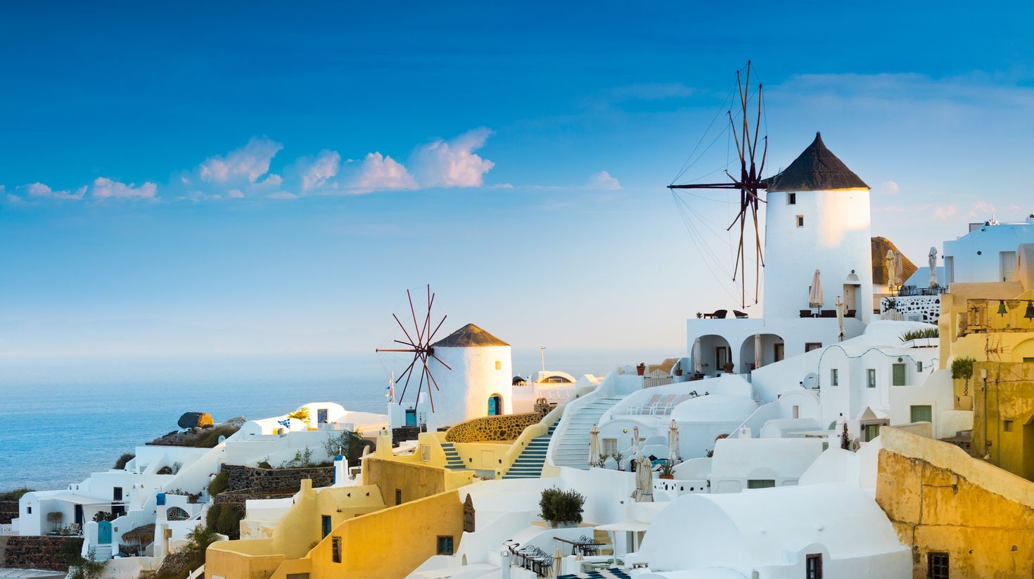 View of Oia the most beautiful village of Santorini island in Greece.