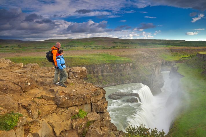 Gullfoss waterfall in Iceland is a popular tourist attraction