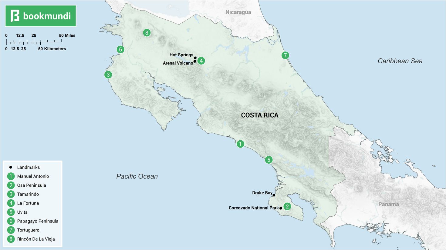 Honeymoon in Costa Rica map