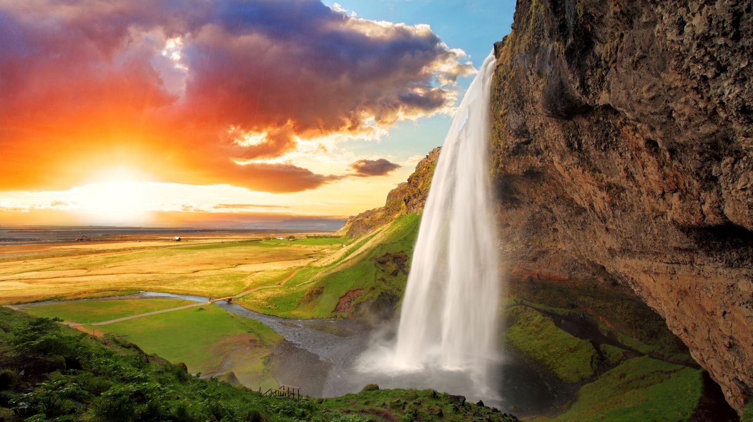 Seljalandsfoss one of the best known waterfalls in Iceland