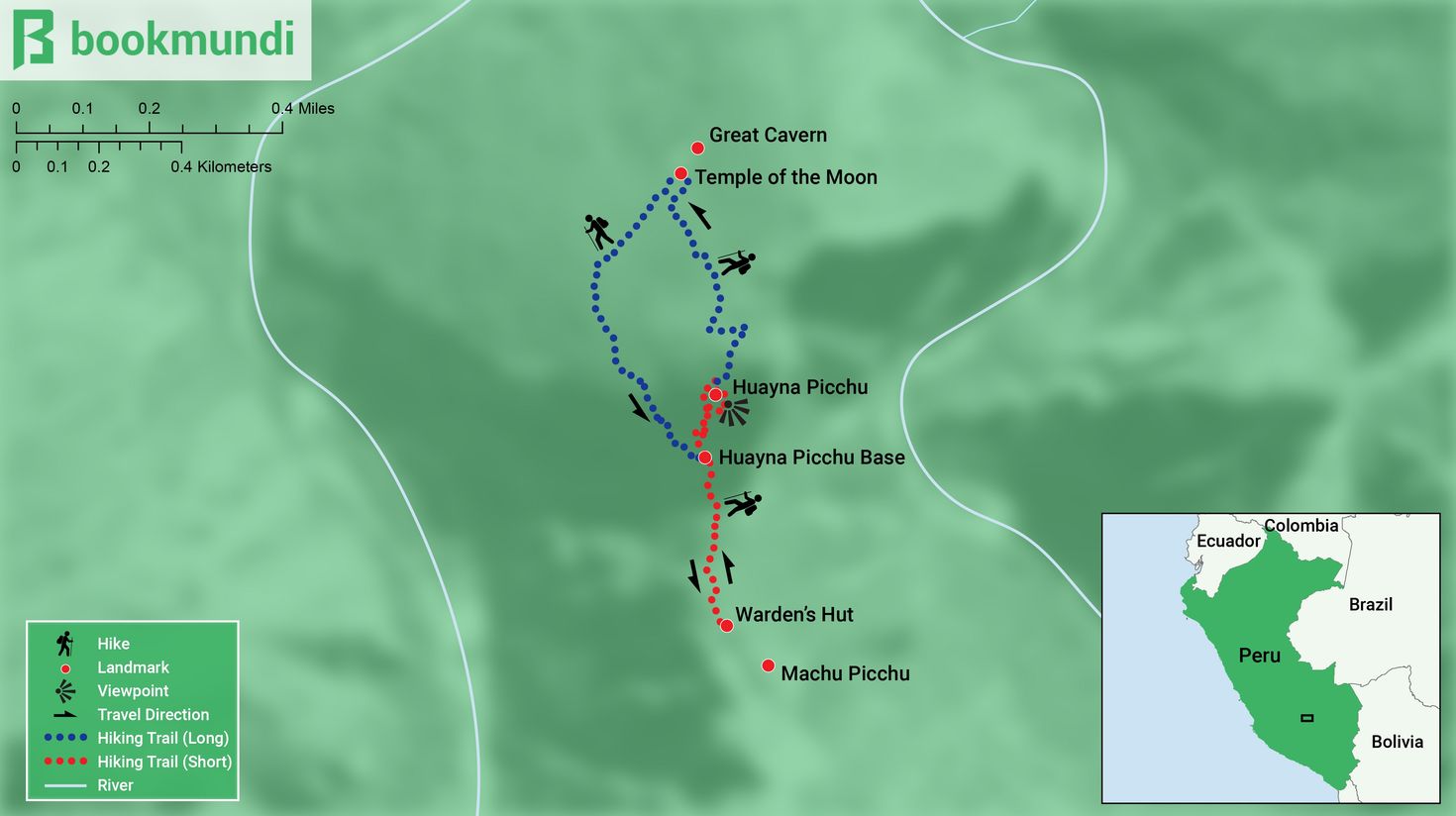 Map of Huayna Picchu hike