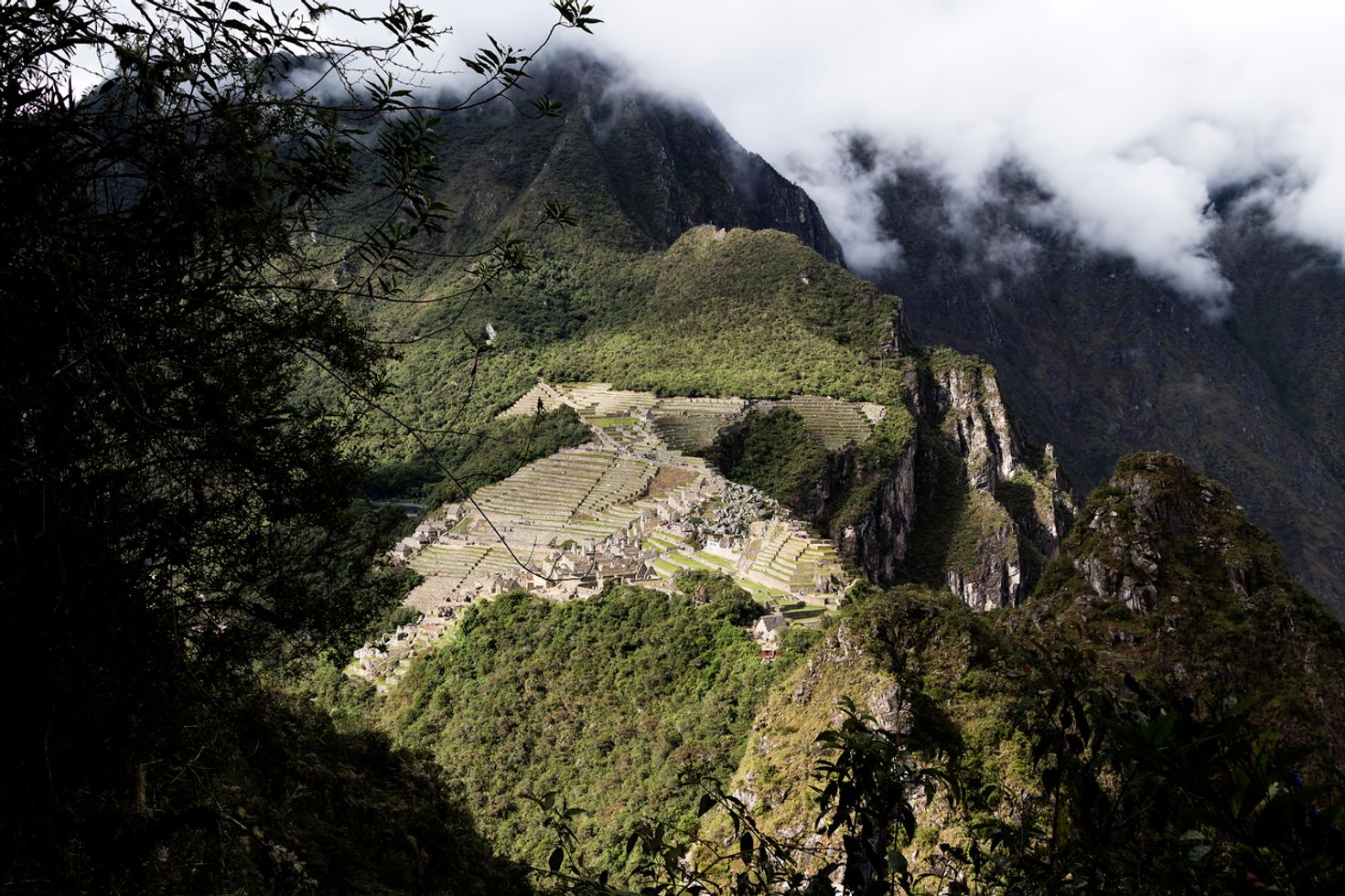 Views of Machu Picchu from Huayna Picchu hike trail