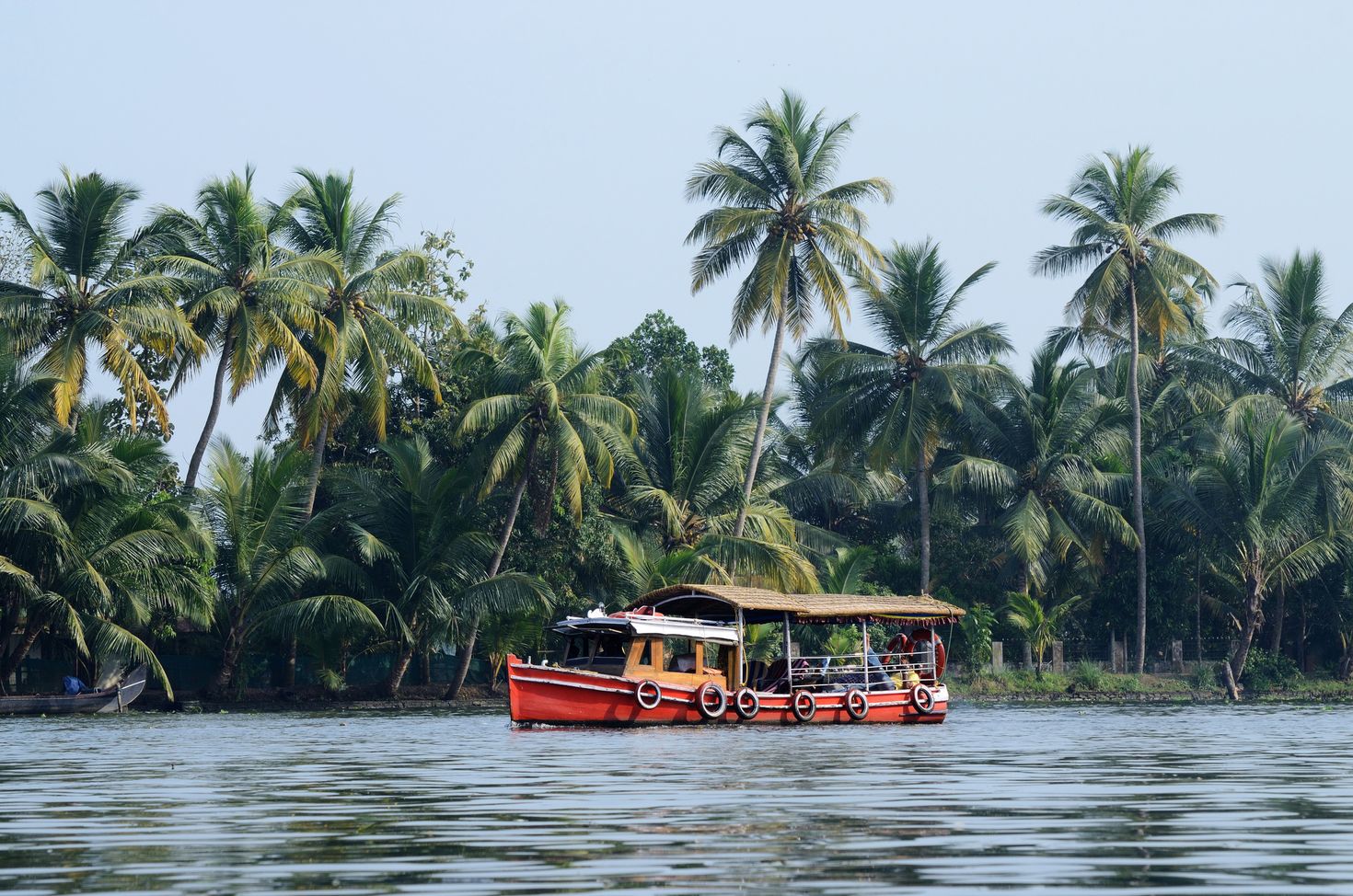 A boat during a Kerala Backwaters tour.