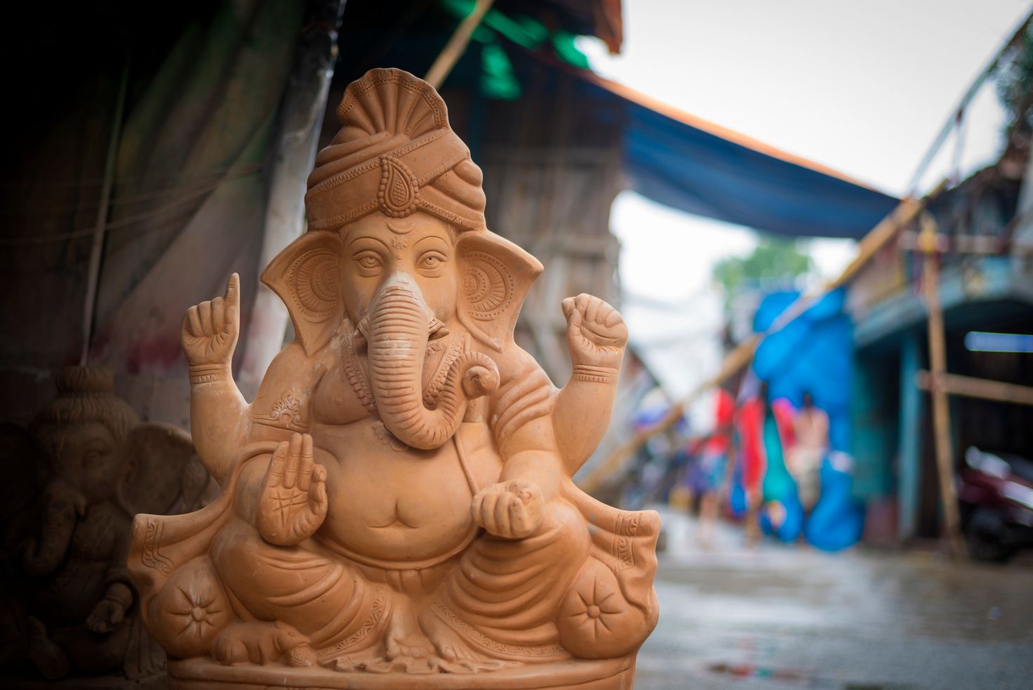 Ganesh Chaturthi Festival Background with Lord Ganesha