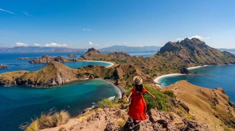 A young girl on Padar Island In Komodo National Park during her 12 days in Indonesia.