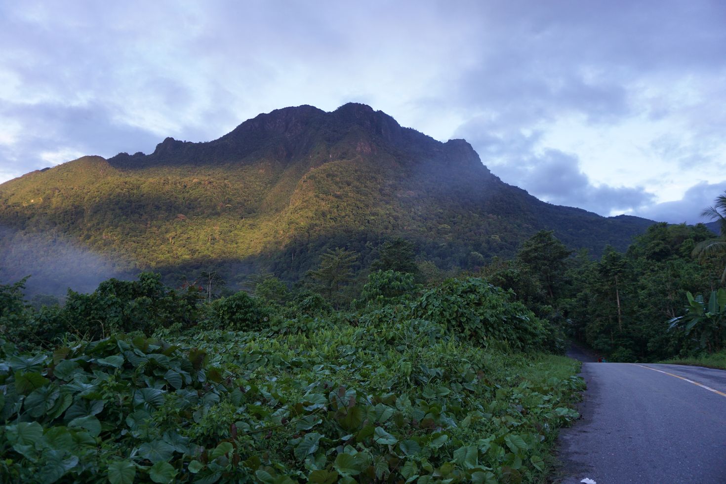 View of a mountain in Moluccas, Indonesia in February