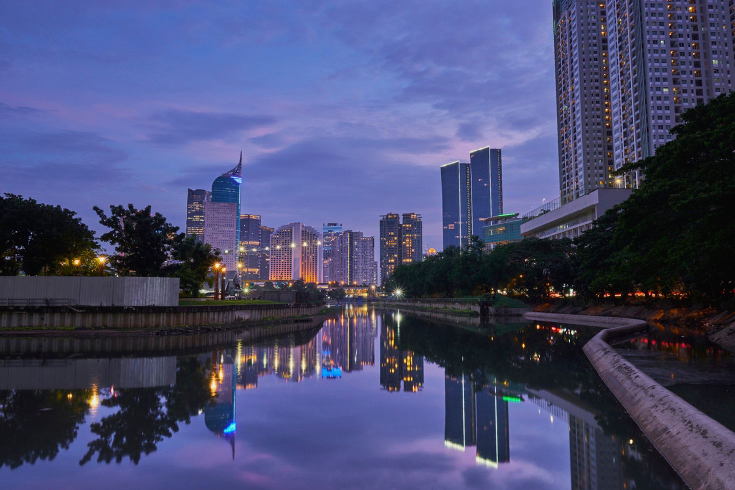 View of Jakarta skyline, Indonesia in July