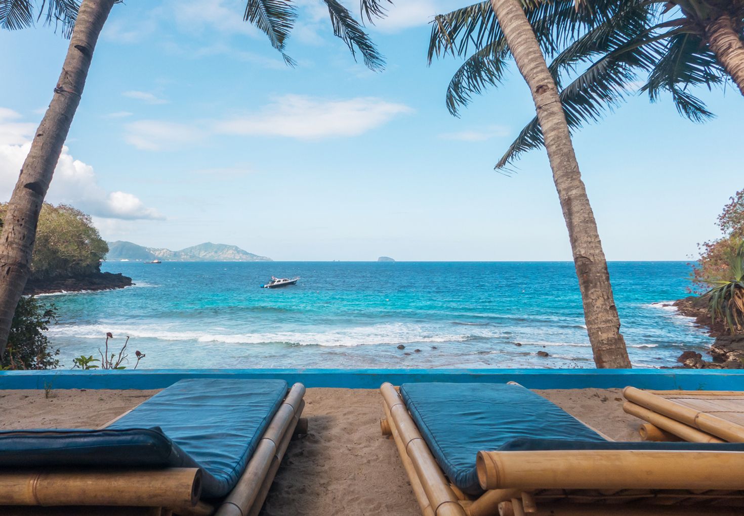 View of a beach in Bali, Indonesia in June