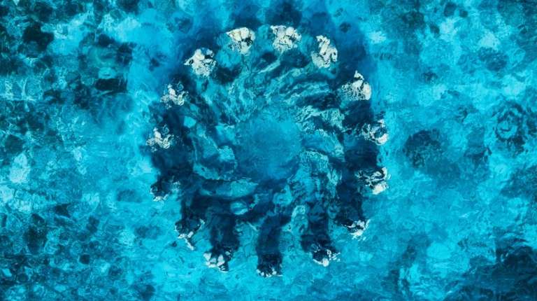 View of Gili Meno Island and underwater tourism, Indonesia in June