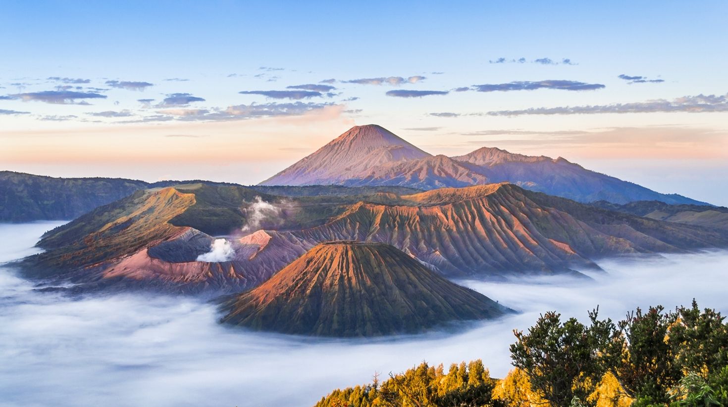 Sunrise at Mount Bromo in Java Island in Indonesia.