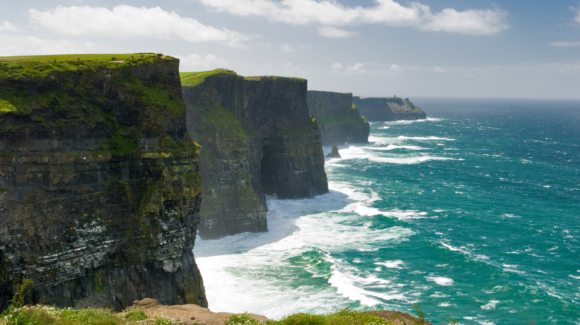 If spending five days in Ireland, be sure to add the short four-hour hike to Cliffs of Moher, one of the most famous destinations in Ireland. The Cliffs of Moher; a must-visit during your five days in Ireland.