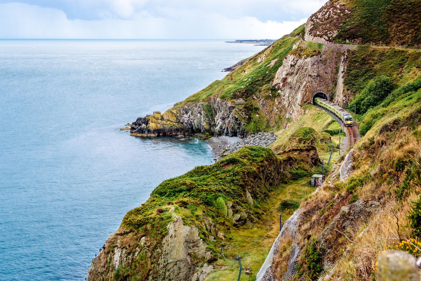 View from Cliff Walk Bray to Greystones, Ireland in February