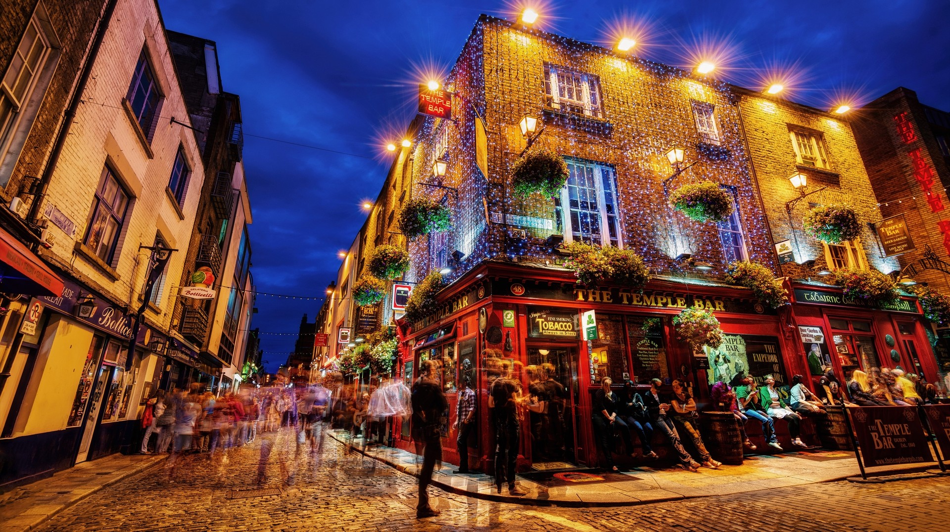 A crowded street in Ireland in November