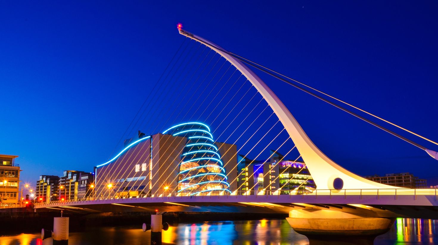 Samuel Beckett Bridge Dublin in Ireland in November