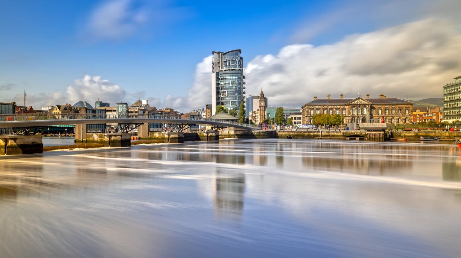 Long Exposure over the Lagan River where you can go while touring Belfast.