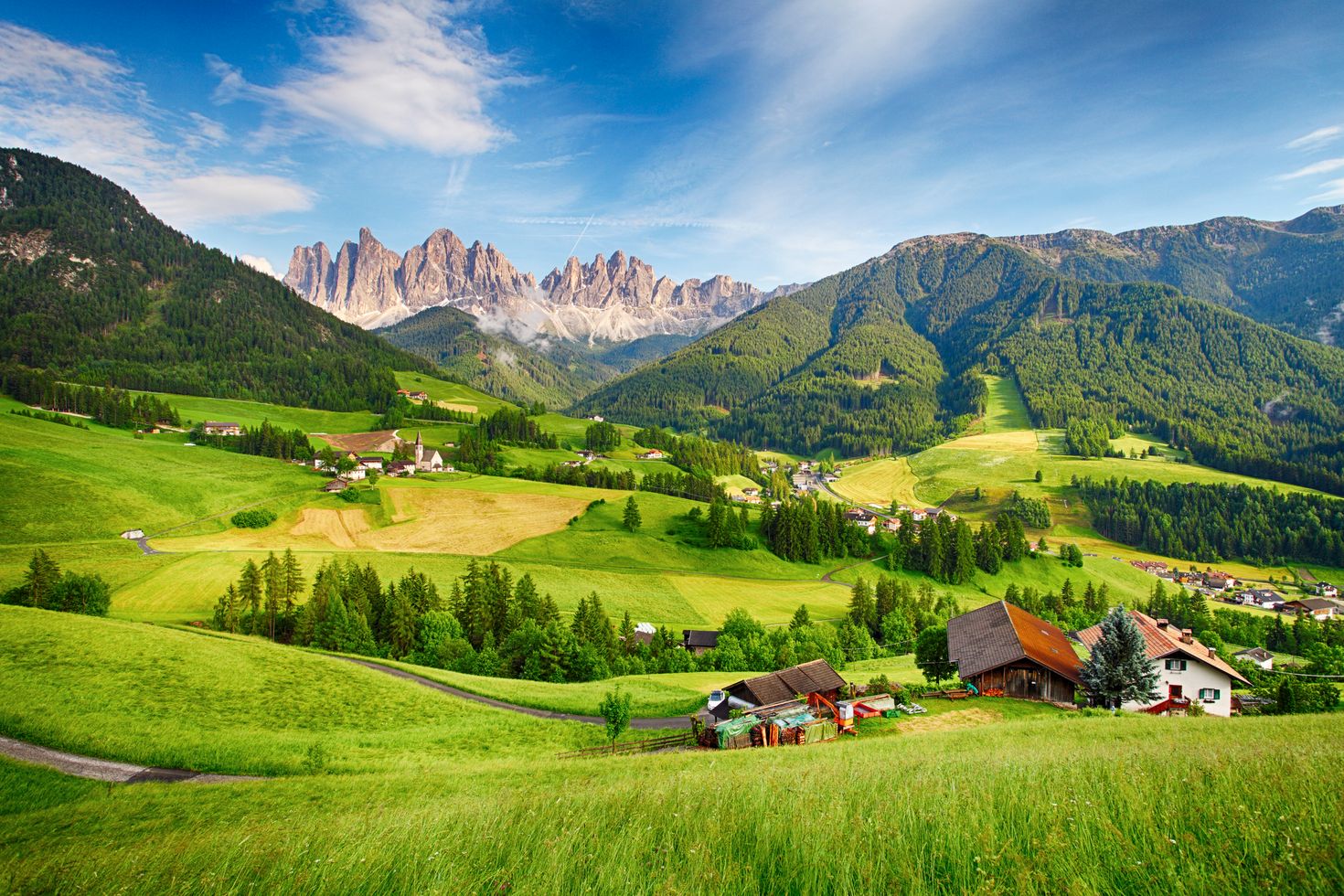 Dolomites alps landscape view