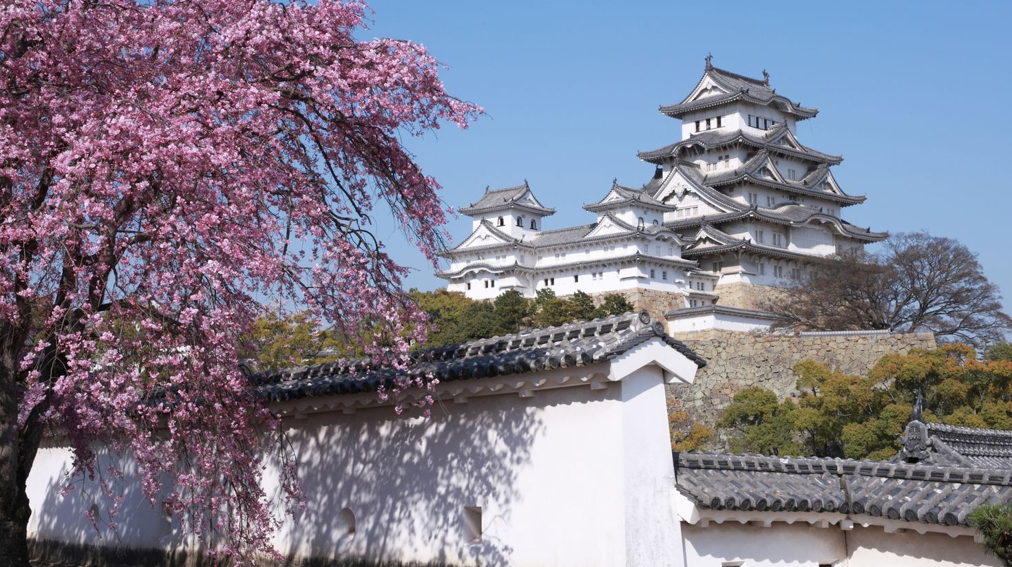 Situated in the hilltop, Himeji castle is a beautiful Japanese castle.