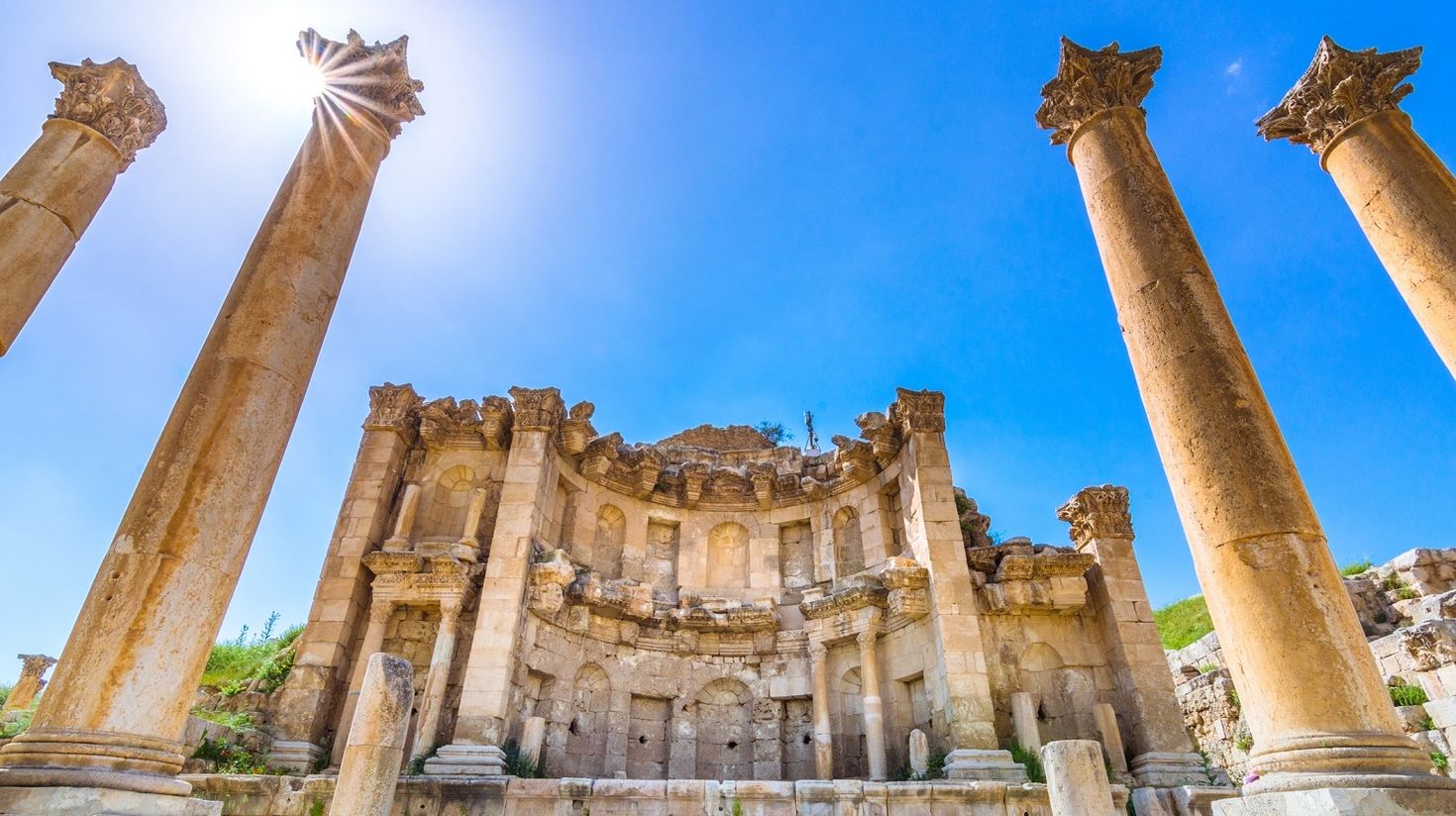 roman ruins of Jerash (Gerasa) in Jordan in March