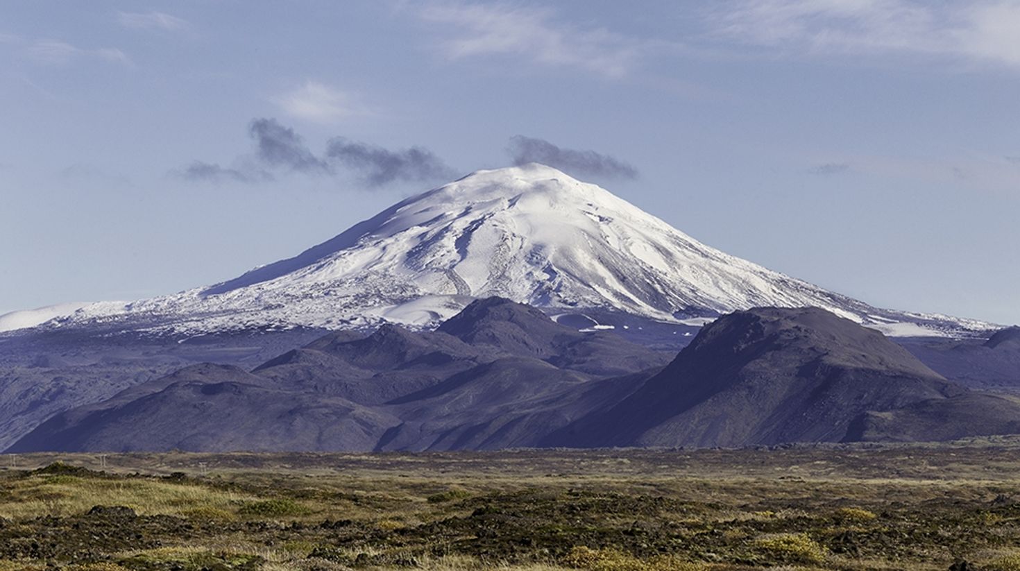 View of Mount Hekla in Iceland