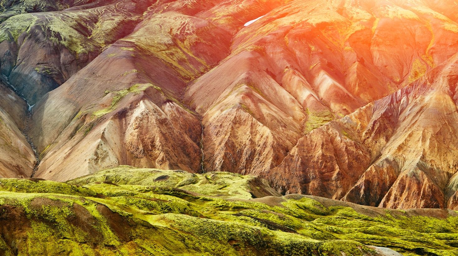 Colourful rhyolite mountains in Landmannalaugar Iceland