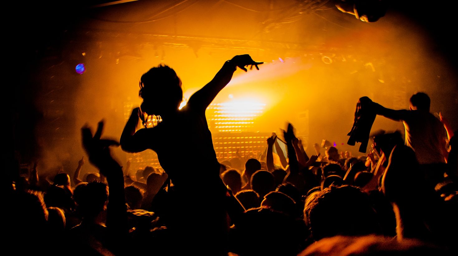 Girl On Shoulders in Nightclub Party Silhouette