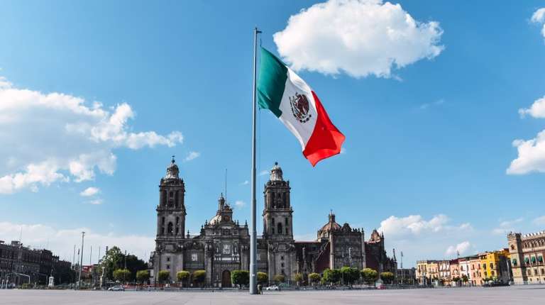 Cathedral in the historic center of Mexico City in Mexico in August.