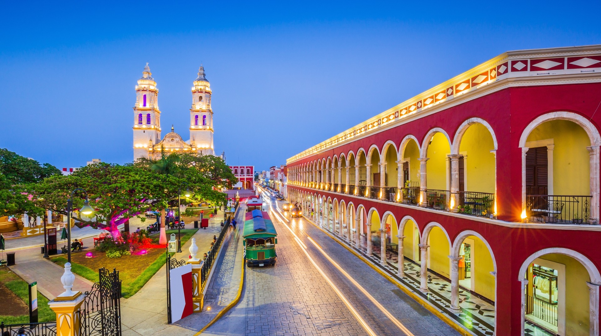 Independence Plaza in the Old Town of San Francisco de Ca in Mexico in February.