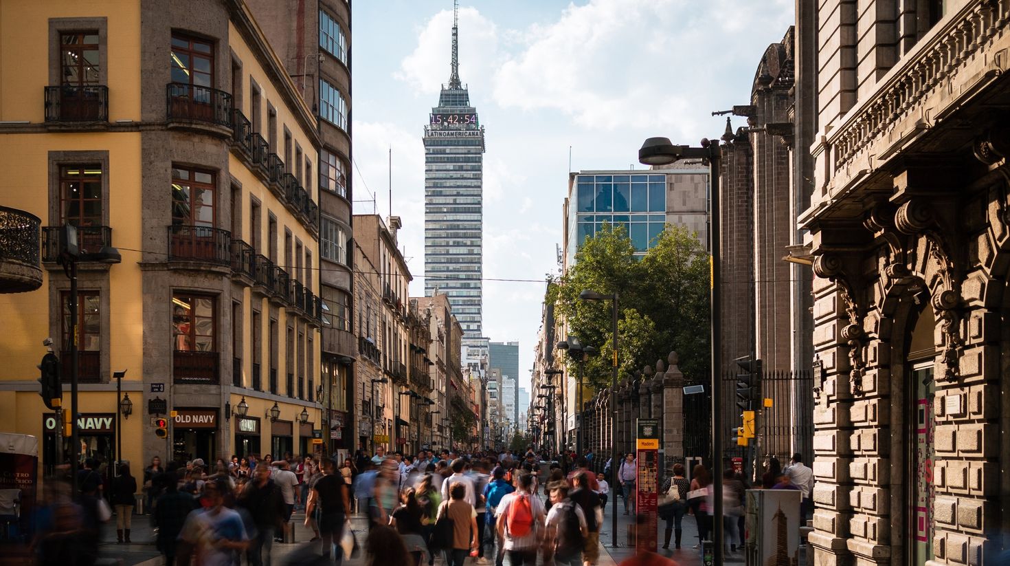 Walking Street in the Historic Center of Mexico City