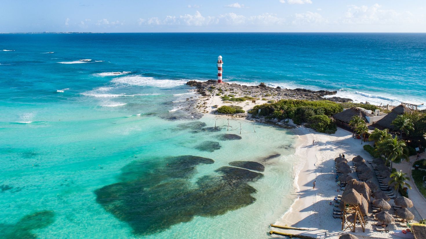 Aerial view of resort hotel of cancun, mexico