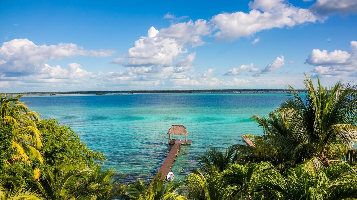 Perfect view of Caribbean lagoon Bacalar