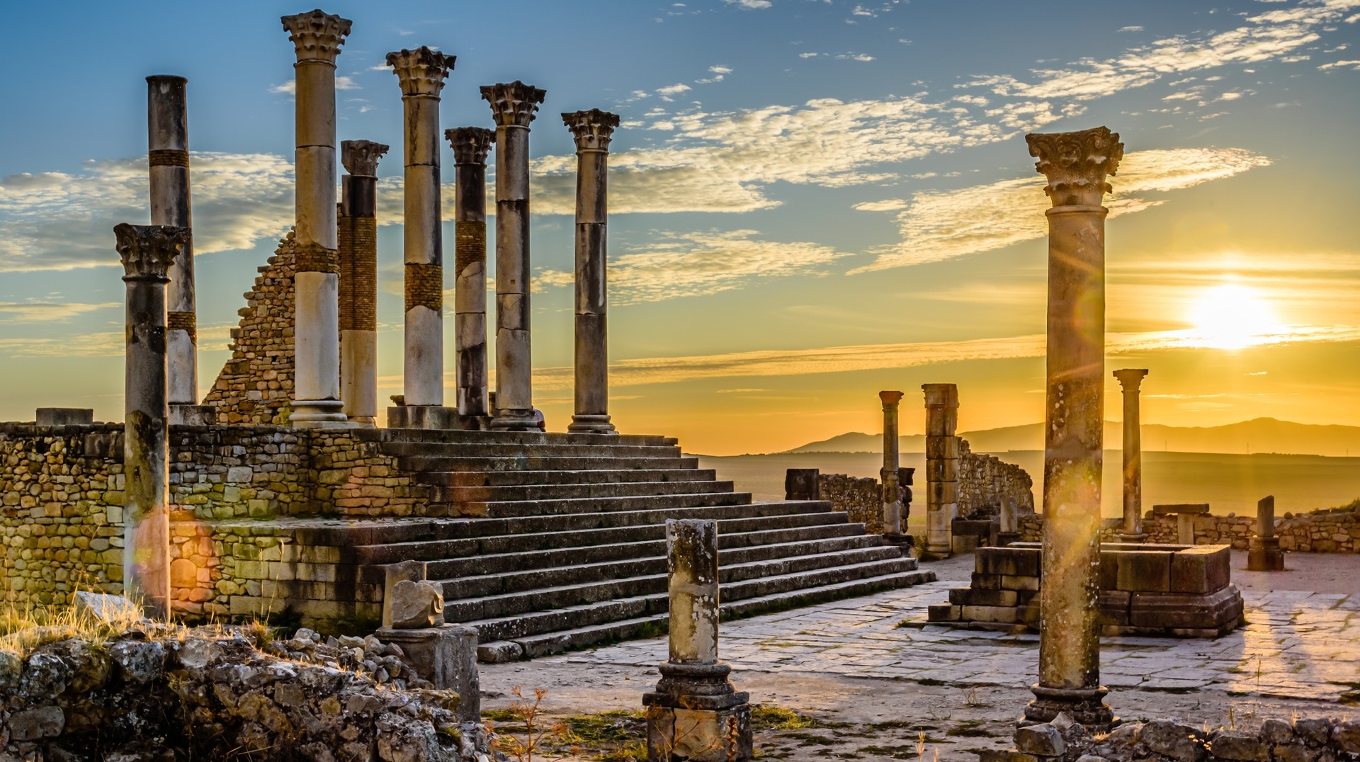 Ancient city of Volubilis, Morocco in November