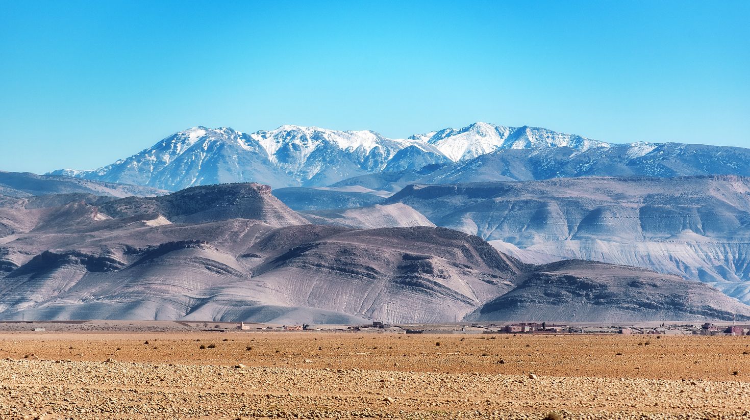 Amazing panoramic view of the Atlas Mountains in Morocco