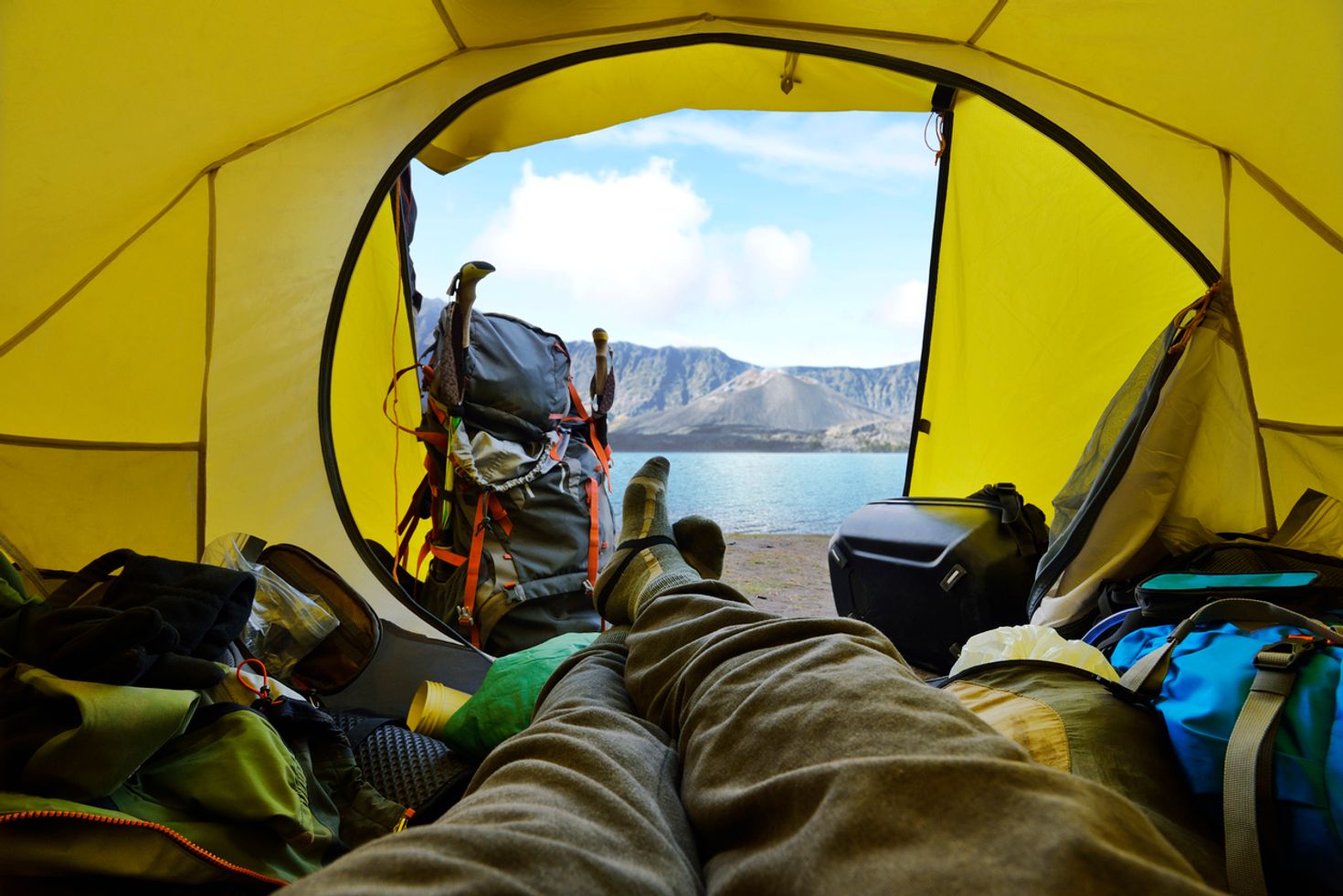 Camps on the Mount Rinjani trek will be near the Segara Anak lake